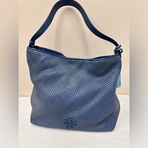 Tory Burch Thea Leather Woven Hobo Bag